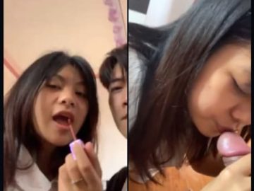 Em bồ tô son trước khi cưỡi ngựa bú cu